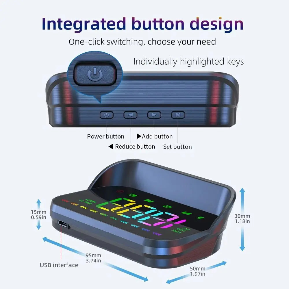 HUD Car Head Up Display Universal Portable Digital Speedometer Plug Zpaxo