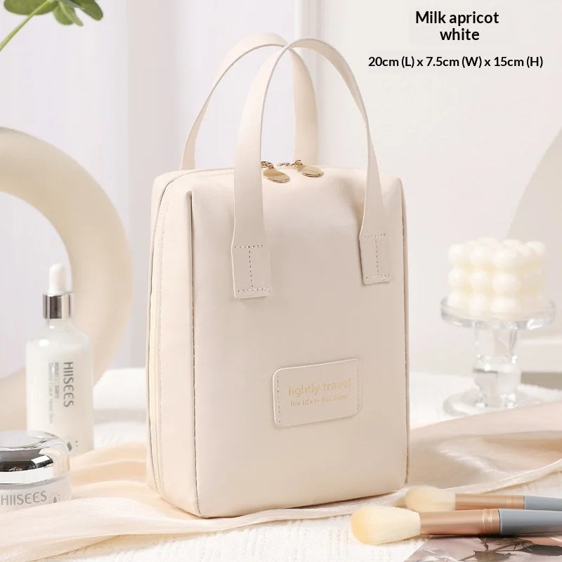 Shell Handheld Makeup Bag – Large Capacity Waterproof Cosmetic Cosmetic Storage Bag Zpaxo White