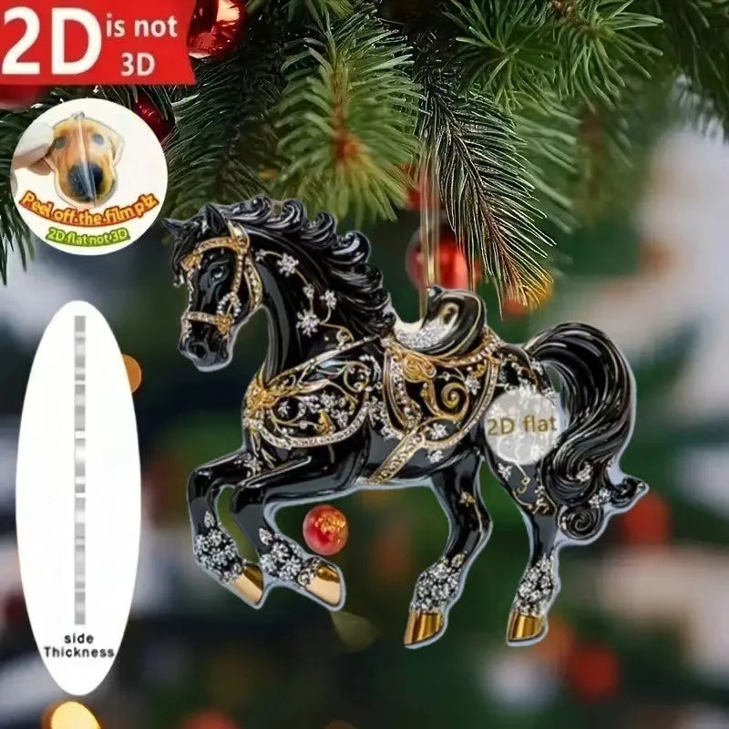 Golden Acrylic Horse Keychain Pendant – Bag & Car Ornament Acrylic Keychain Charm Zpaxo