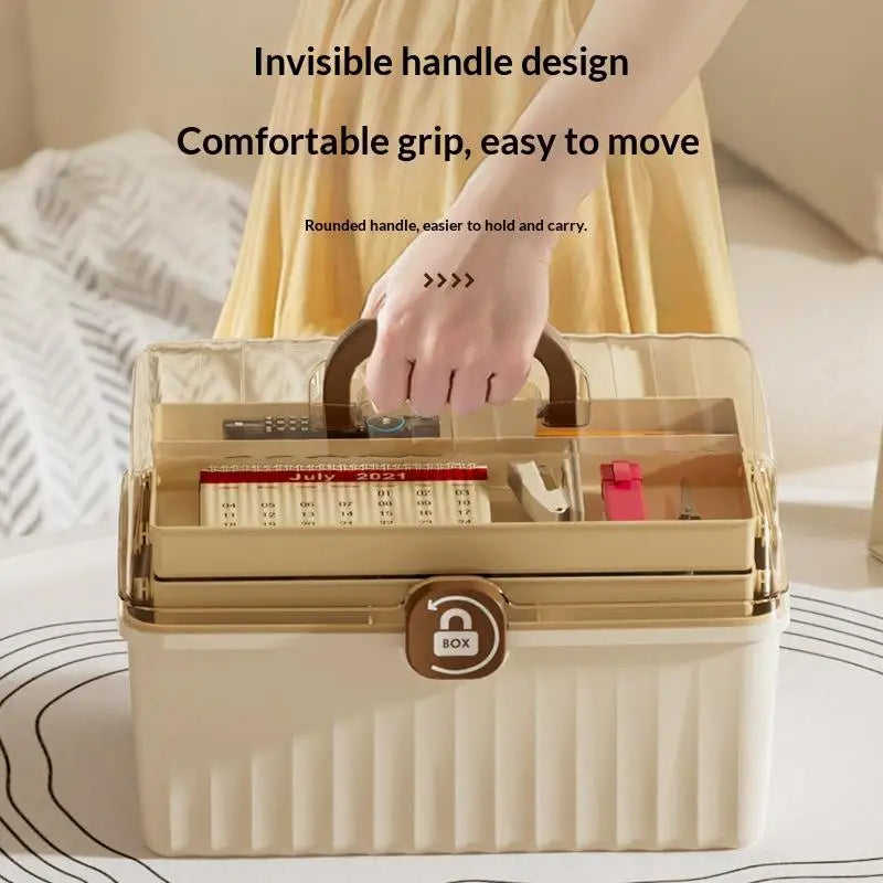 3-Tier Foldable Medicine Organizer Box | Portable First Aid Storage Medicine Storage Organizer Zpaxo