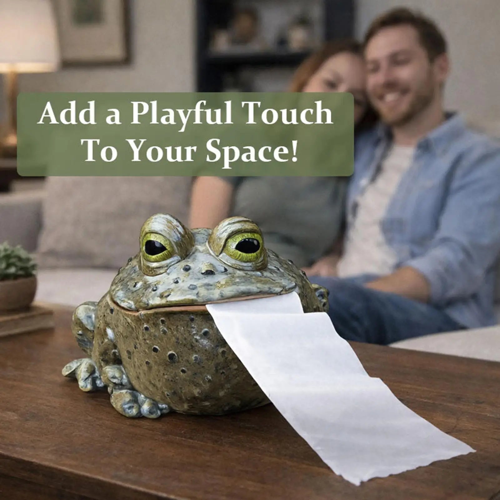 Toad Toilet Paper Dispenser Resin Animal Tissue Box Decorative Roll