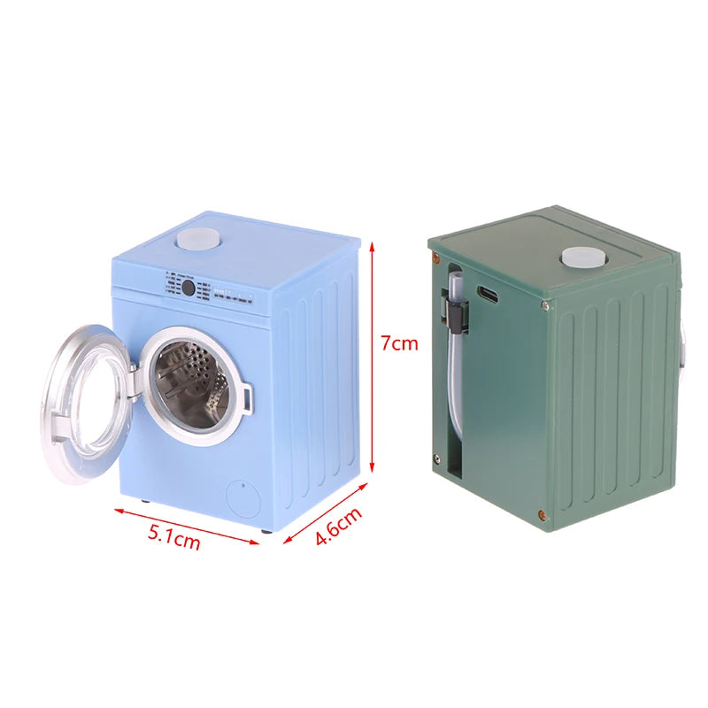 Toy Washing Machine Dollhouse Miniature Drum Washer Model Zpaxo