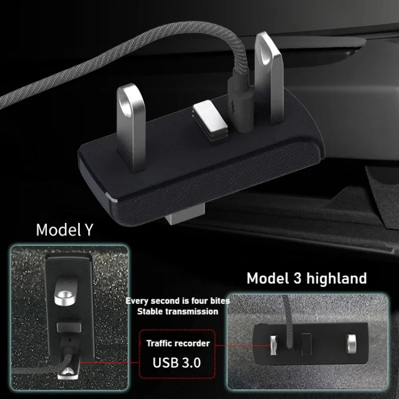 Glove Box Docking Station Tesla Model 3 Y 3+ Juniper USB Hub Ports