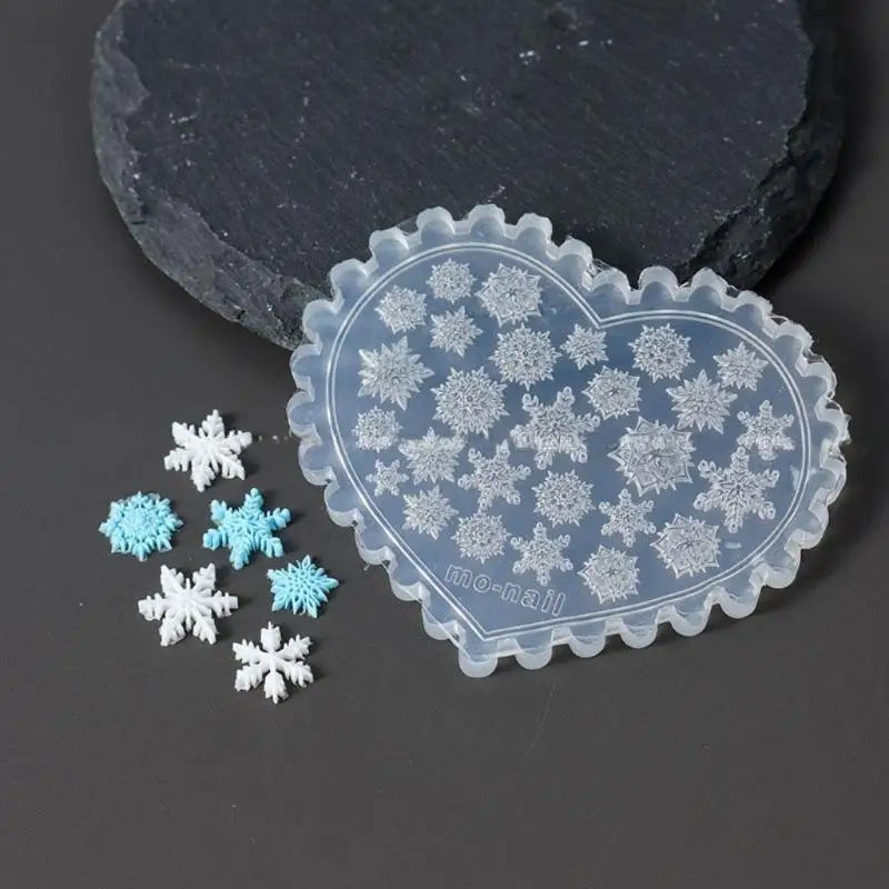 Christmas Snowflakes Manicure Tool Nail Art Silicone Mold 3D Acrylic Zpaxo
