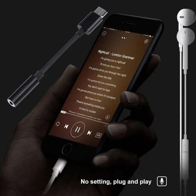 USB C Aux Adapter Type-c Jack Audio Cable Connector Earphones