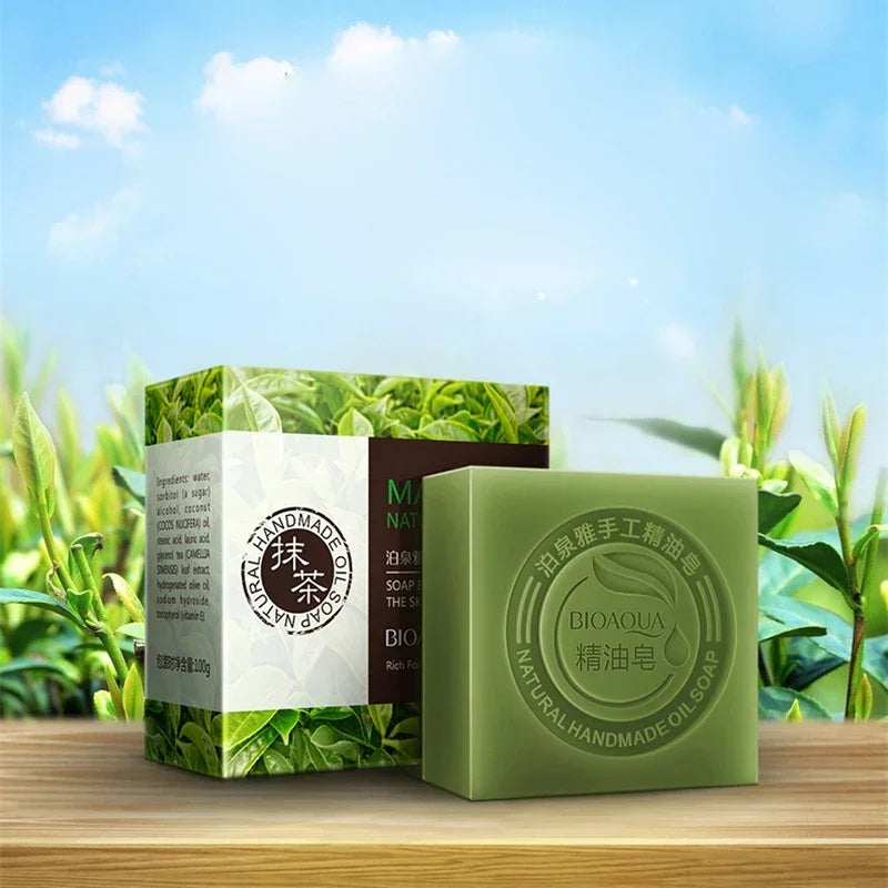 BIOAQUA Natural Essential Oil Handmade Soap – 9 Scents 100g Essential Oil Soap Zpaxo Matcha China Mainland
