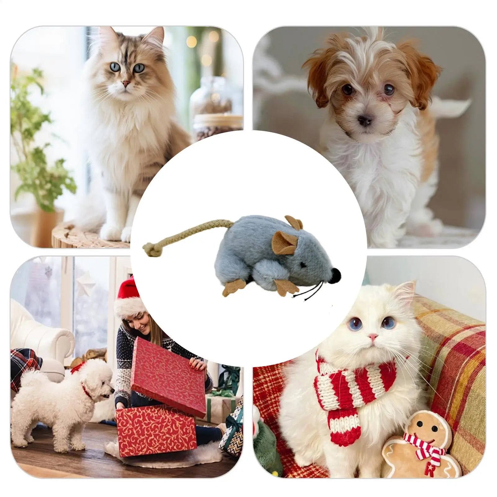 Cat Mouse Toy Built-in Sound Compact Play Game Stuffed Toys Daily