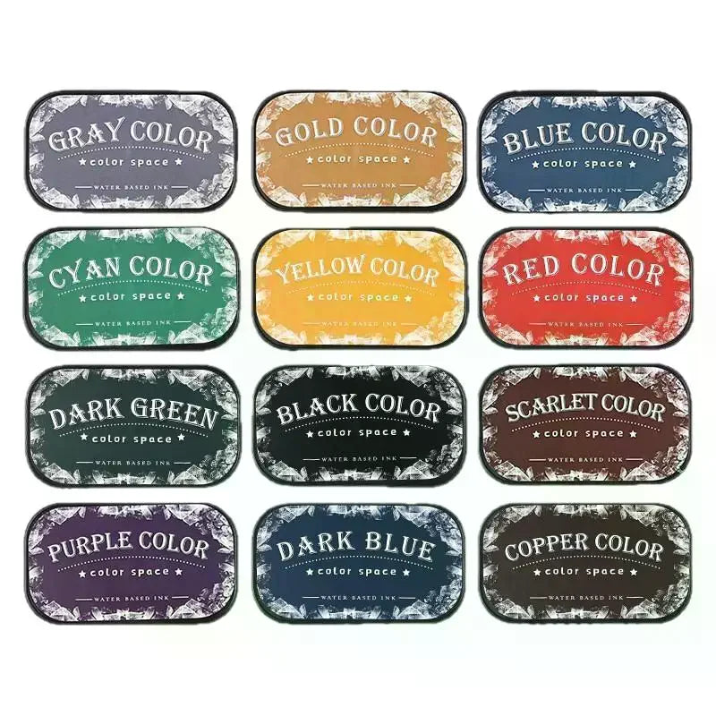 Color Space Series Water Based Ink High Density Sponge Inkpad Planner Art Scrapbook Supplies School Accessories Stationery Zpaxo