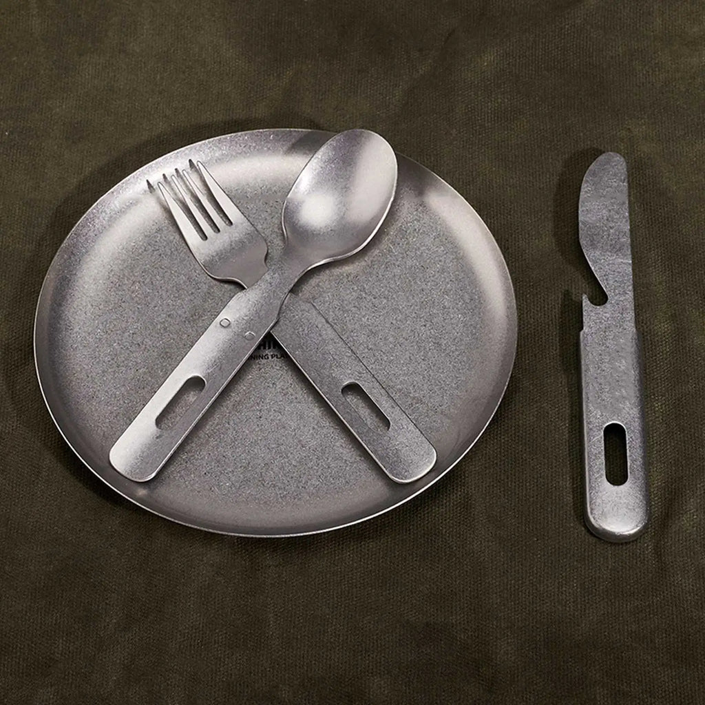 Metal Dinner Plates Stainless Steel Compact Plate Lightweight Easy