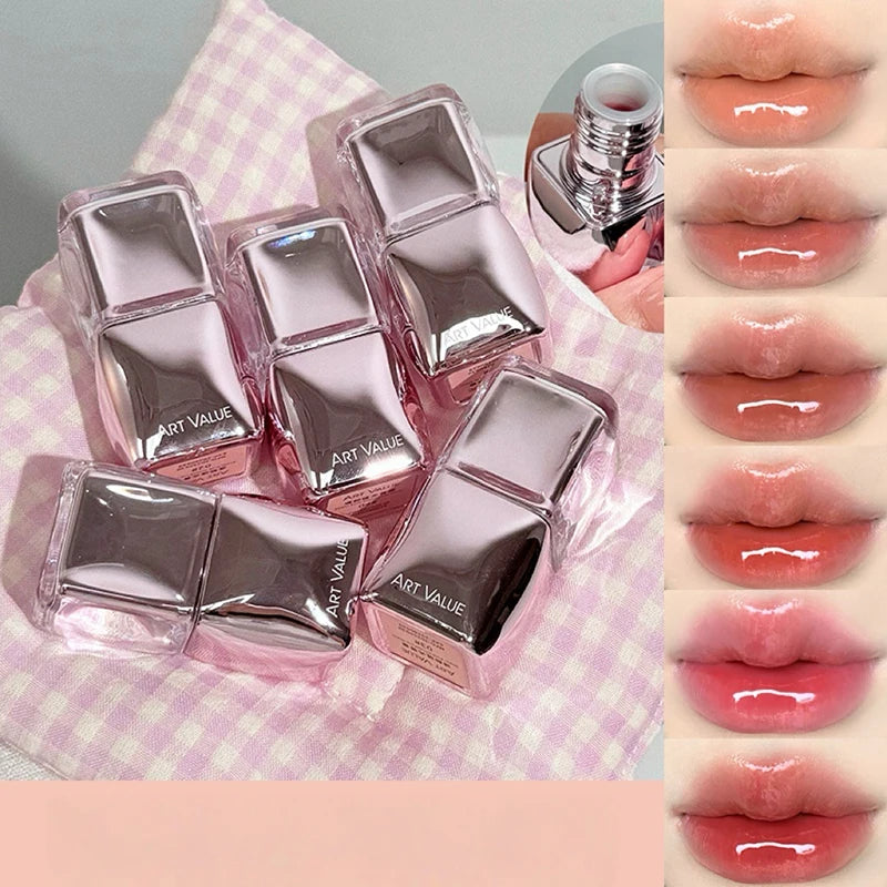 Transparent Powder Gloss Lip Mirror Moisturizing Long-lasting