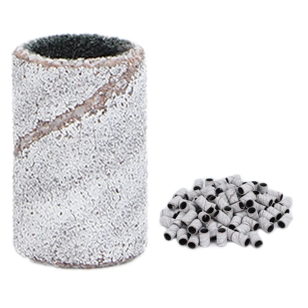 Professional White Nail Art Sanding Bands Cylindrical Drill Gel Zpaxo