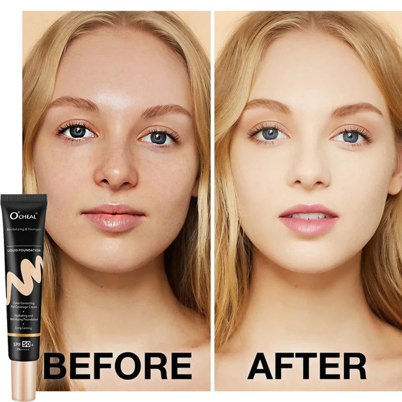 BB Cream Full Cover Face Base Liquid Foundation Makeup Waterproof Long Lasting Facial Concealer Whitening Cream Korean Make Up Zpaxo
