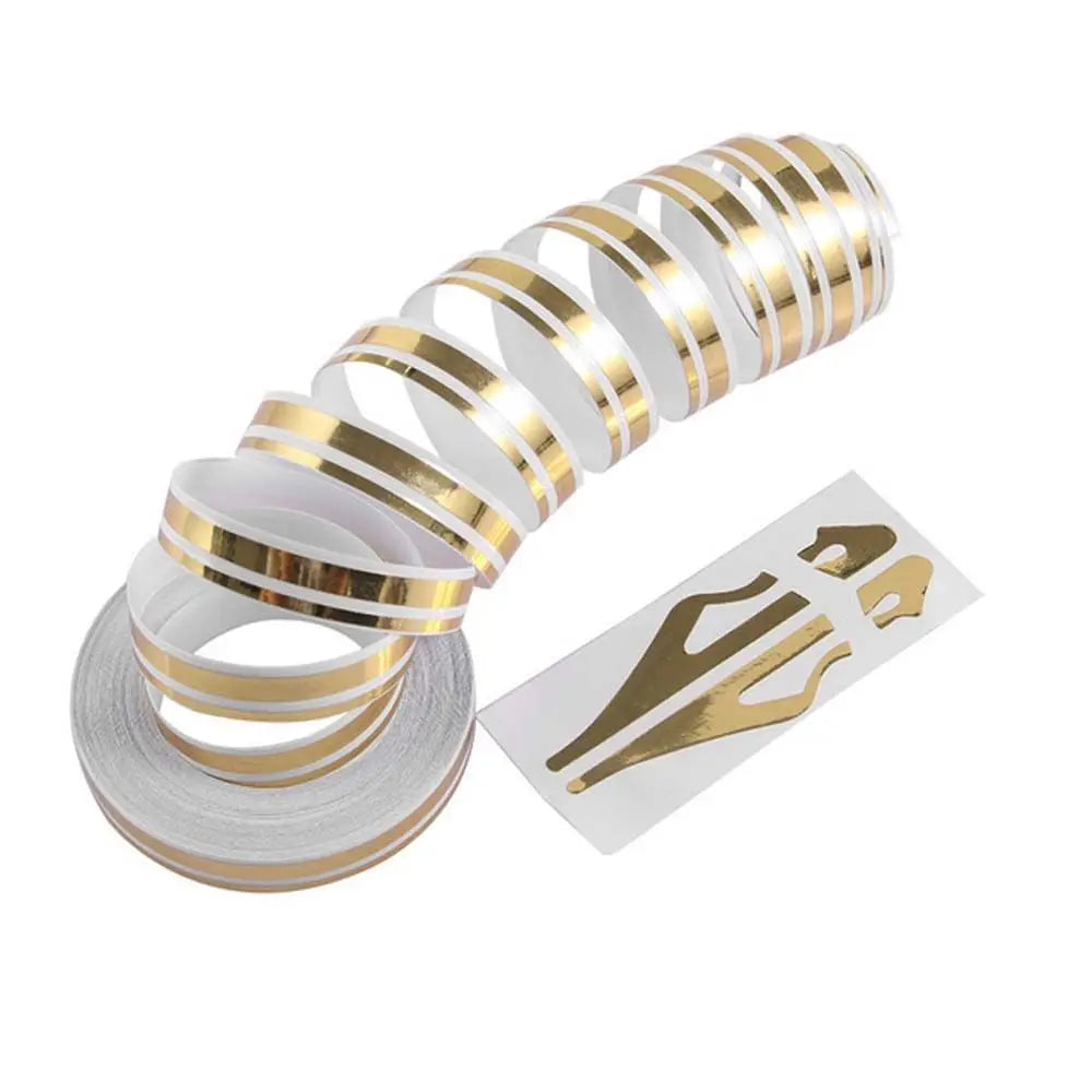 Car Styling Accessories Double Line Tape Multicolor Motorcycle Decal Zpaxo gold