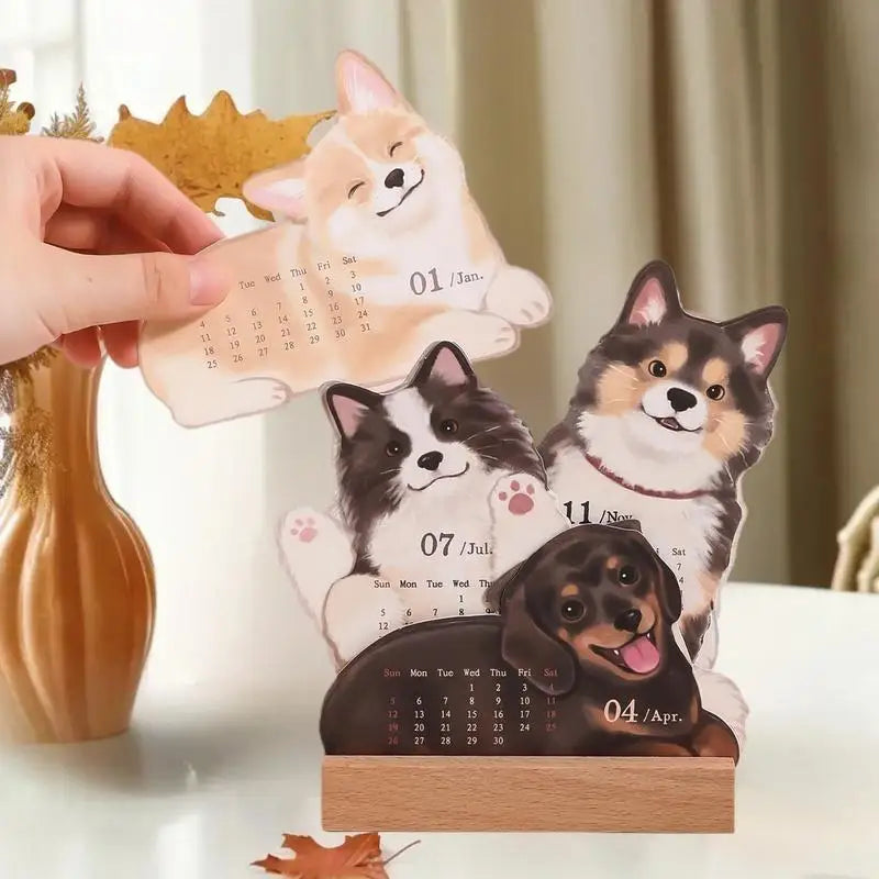 Essential 2026 Cat Dog Themed Desk Calendar Keep Organized At Home Zpaxo