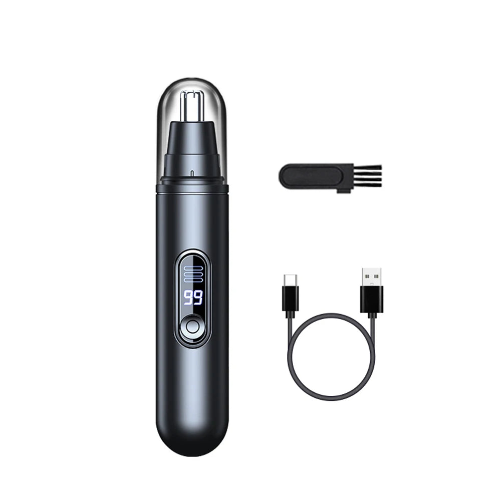 Mini Nose Hair Trimmer Rechargeable Automatic Shaving Eyebrow Ear Zpaxo A6 Black