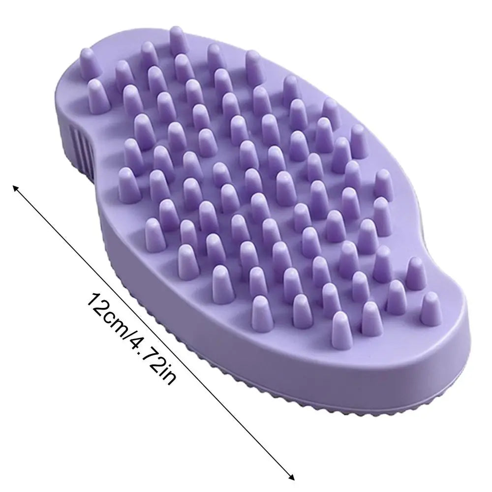 Double-Sided Rubber Pet Bath Brush – Cat & Dog Grooming Comb Pet Grooming Brush Zpaxo Purple