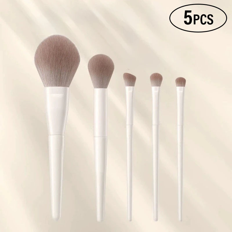 5/7/10/12pcs Professional Makeup Brushes Tools Set White Eyeshadow Eyeliner Foundation Brush Women Facial Beauty Cosmetic Tool Zpaxo 5pcs