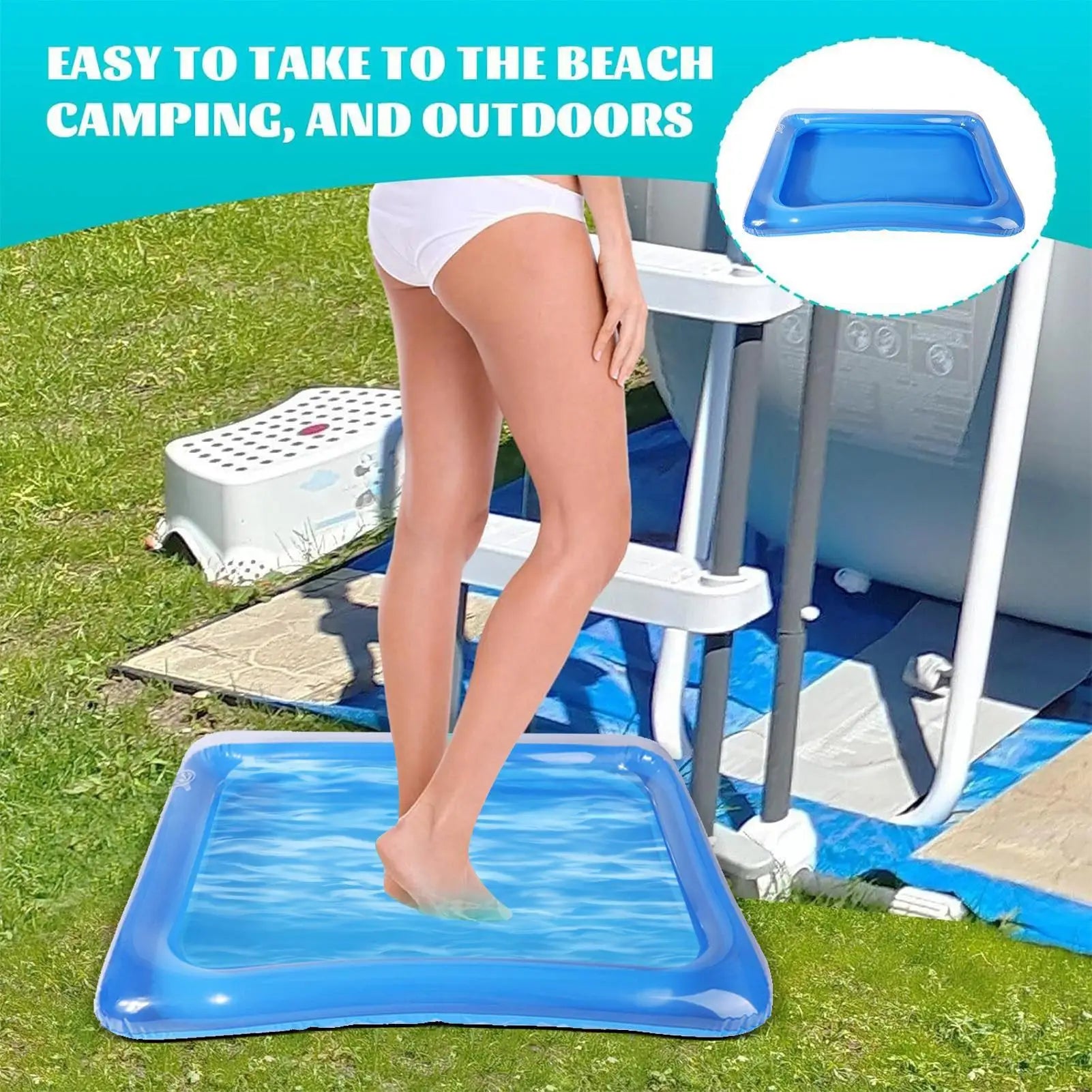 Portable Inflatable Foot Basin Convenient Foot Soaking Bath Tub For Pool Entrance Ladder Inflatable Basin Foot Soaking Tub Zpaxo