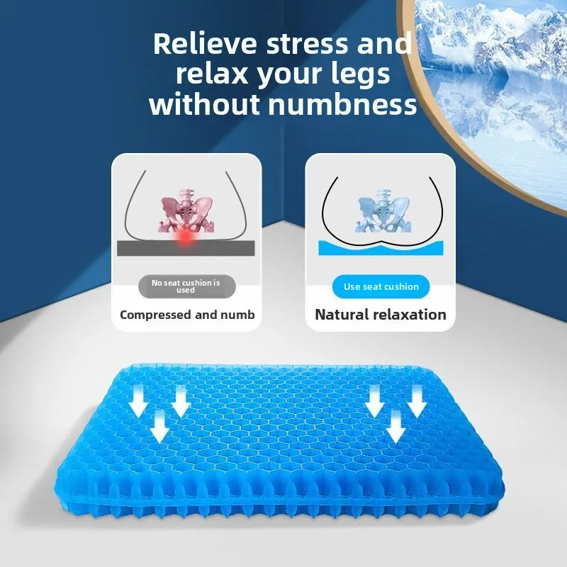 Gel Seat Cushion Summer Breathable Honeycomb Design Pressure Relief