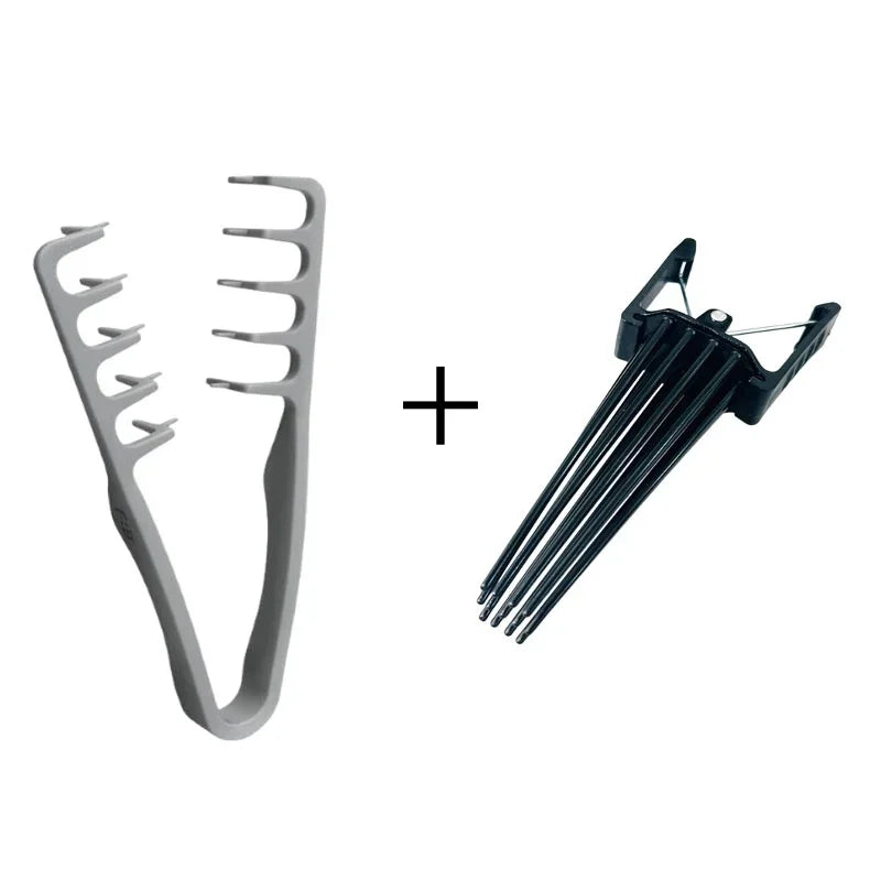 Male Female Curly Hair Styling Tool Set Fluffy Texture Comb & Hair Root Fluffy Clip Natural Curling Traceless Barber Accessories Zpaxo 1 set