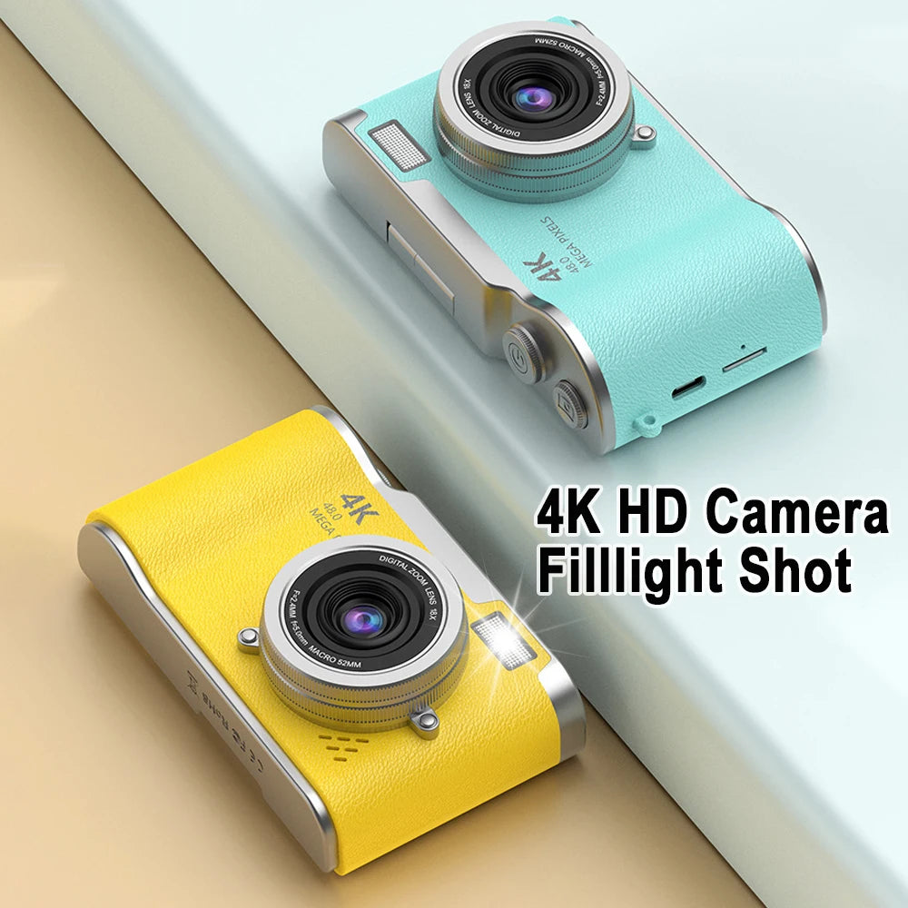 New 4K CCD 8X Digital Zoom Digital Camera for Student 48MP Compact Digital Photography Camera 180 Flip Screen Selfile Camera Zpaxo