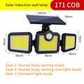 Solar 3-Head LED Outdoor Wall Lamp | Motion Sensor IP55 Solar Outdoor Wall Light Zpaxo 171 COB Integrated type