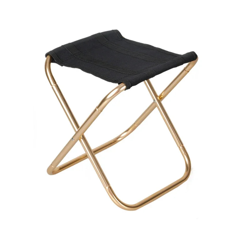 Outdoor Camping Chair Golden Aluminum Alloy Folding Bag Stool Seat