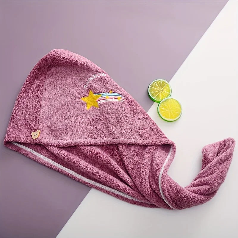 Soft Microfiber Hair Towel Absorbent Fast Drying Anti-frizz Static