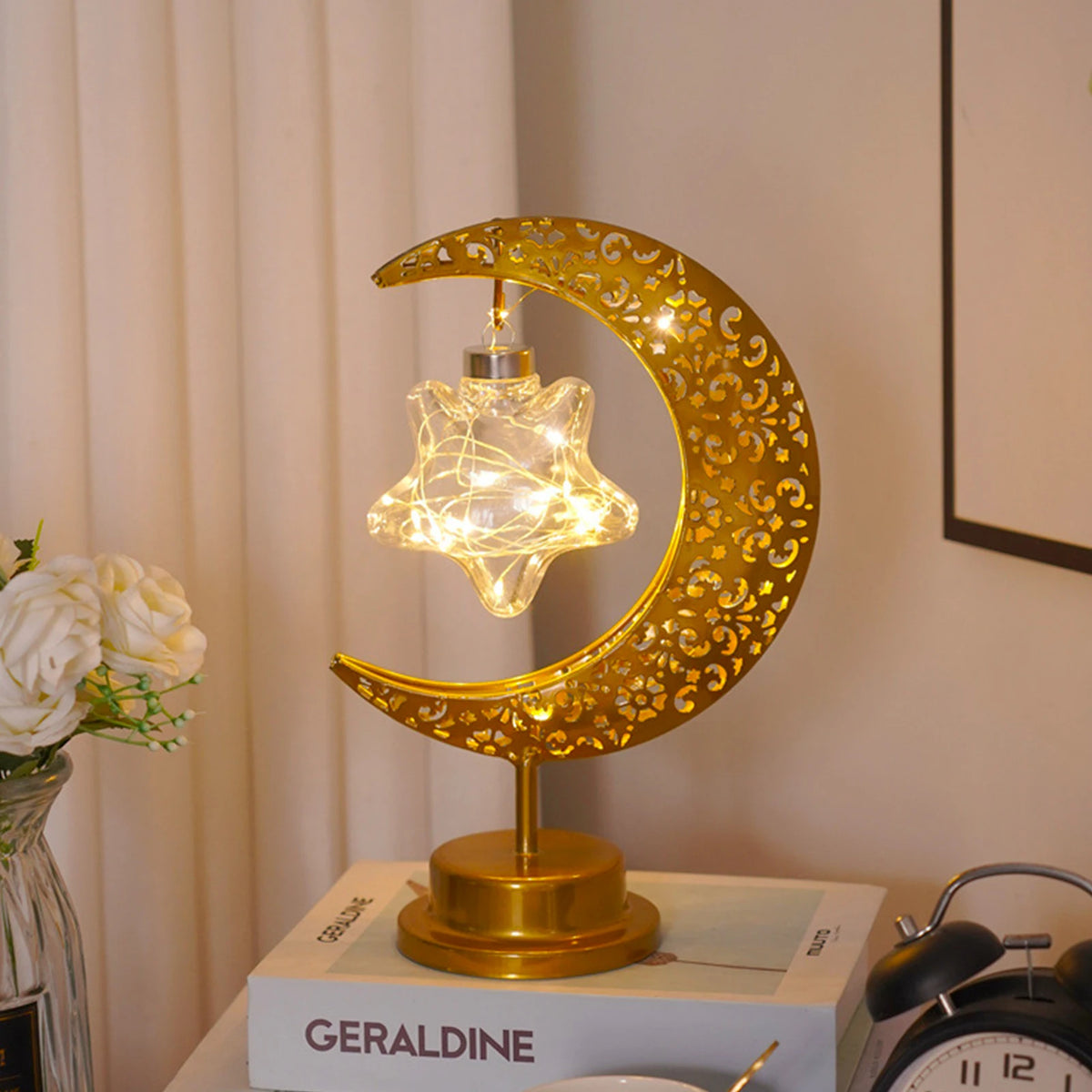 Ramadan Desk Lamp Led Moon Decoration Home Metal Kareem Light Eid Zpaxo Ramadan Led Lamp E