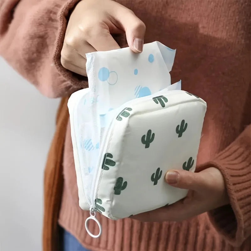 Portable Sanitary Napkin & Tampon Bag – Waterproof Organizer Feminine Hygiene Pouch Zpaxo