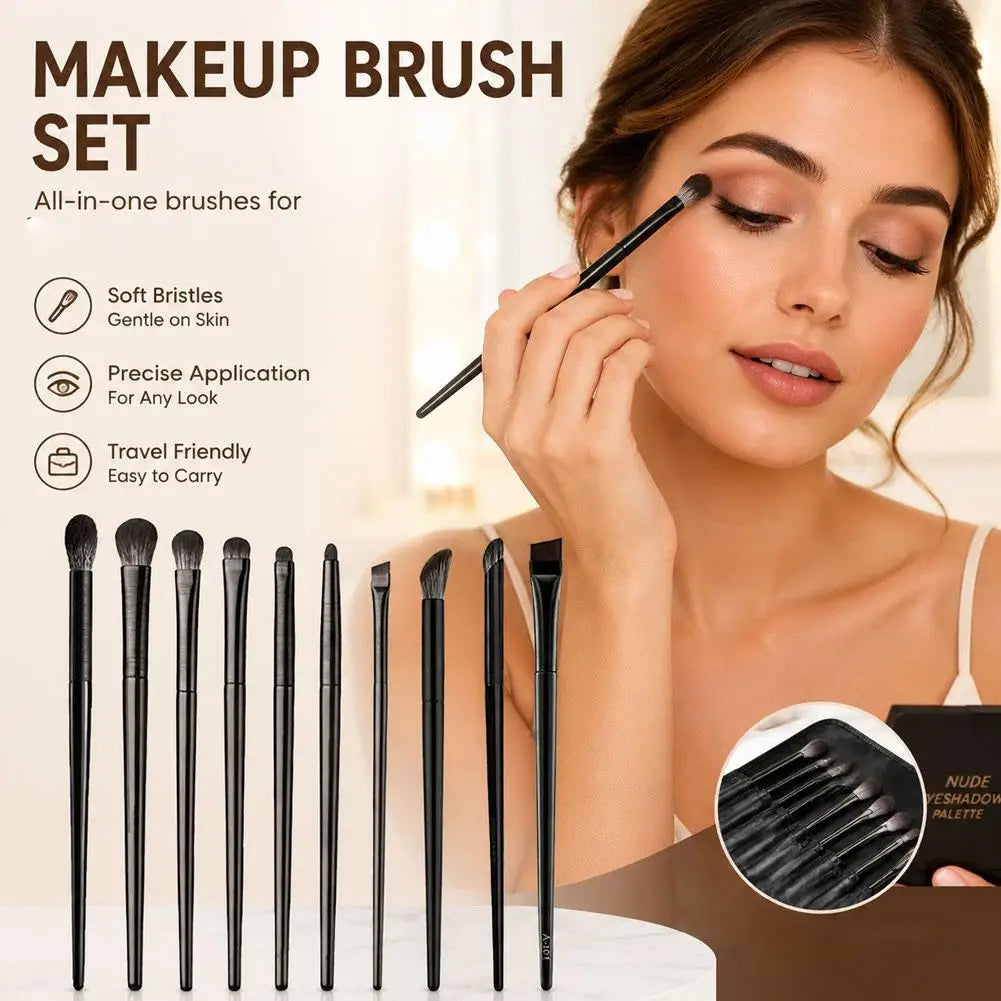 10-Piece Soft Synthetic Eyeshadow Brush Set – Blend & Shade Eyeshadow Brush Set Zpaxo