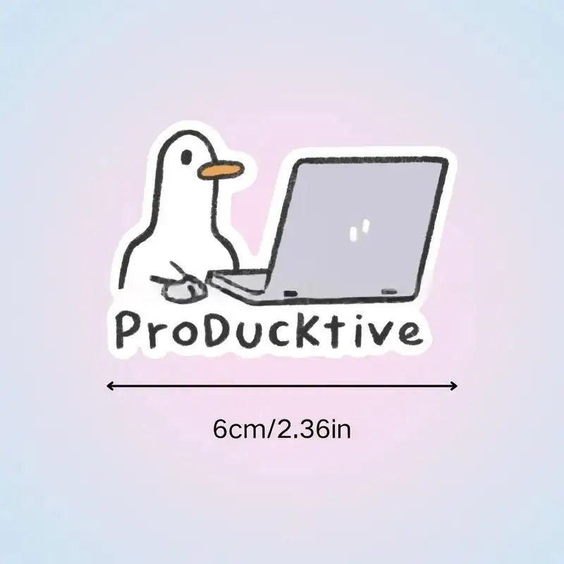 Cute Goose Laptop Stickers Perfect DIY Computer Decoration Waterproof Zpaxo one size