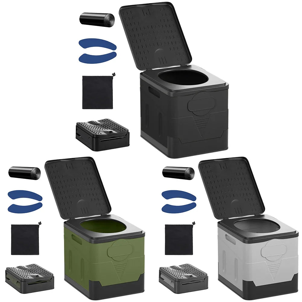 Car Toilet Outdoor Folding Portable Camping WC Trash Can Tour