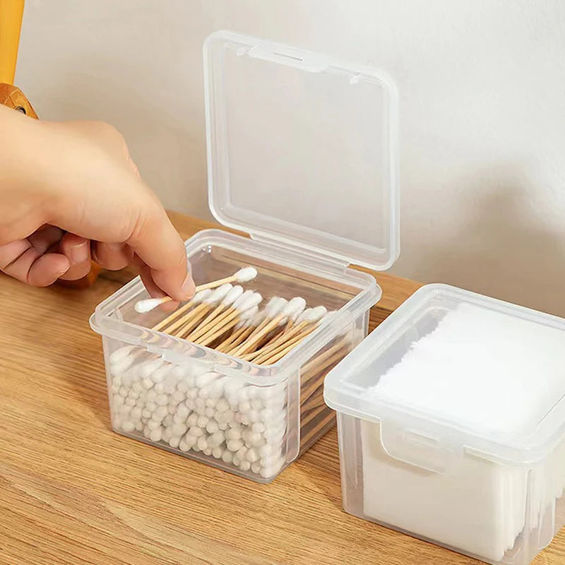 Dust-proof Cotton Swab Storage Box Transparent Beauty Egg Cosmetic Pads Box Cosmetic Sponge Box Bathroom Organizer Case Zpaxo