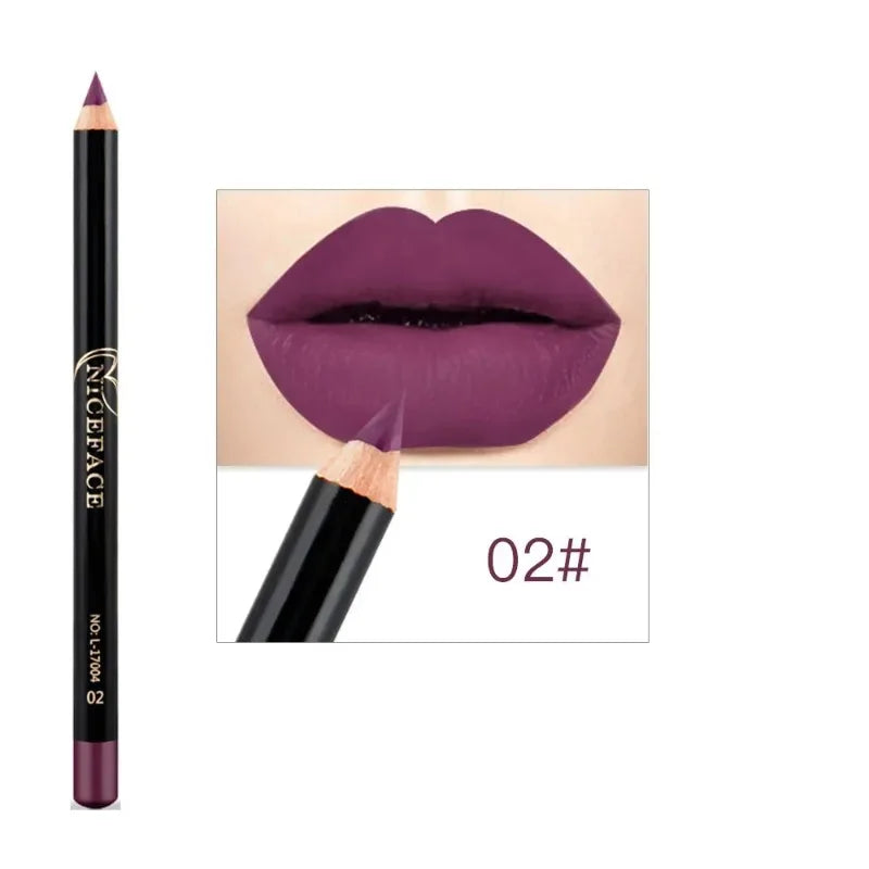 12 Colors Waterproof Lip Liner Nude Matte Brown Lipstick Pencil Zpaxo 02-1PC