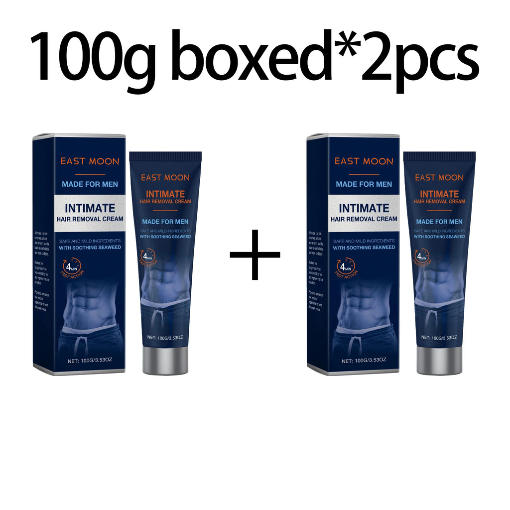 Men Hair Removal Cream Non-Irritating Whole Body Beard Depilatory Moisturizing Nourishing Skin Care for Smooth Comfortable Zpaxo 100g x 2boxed