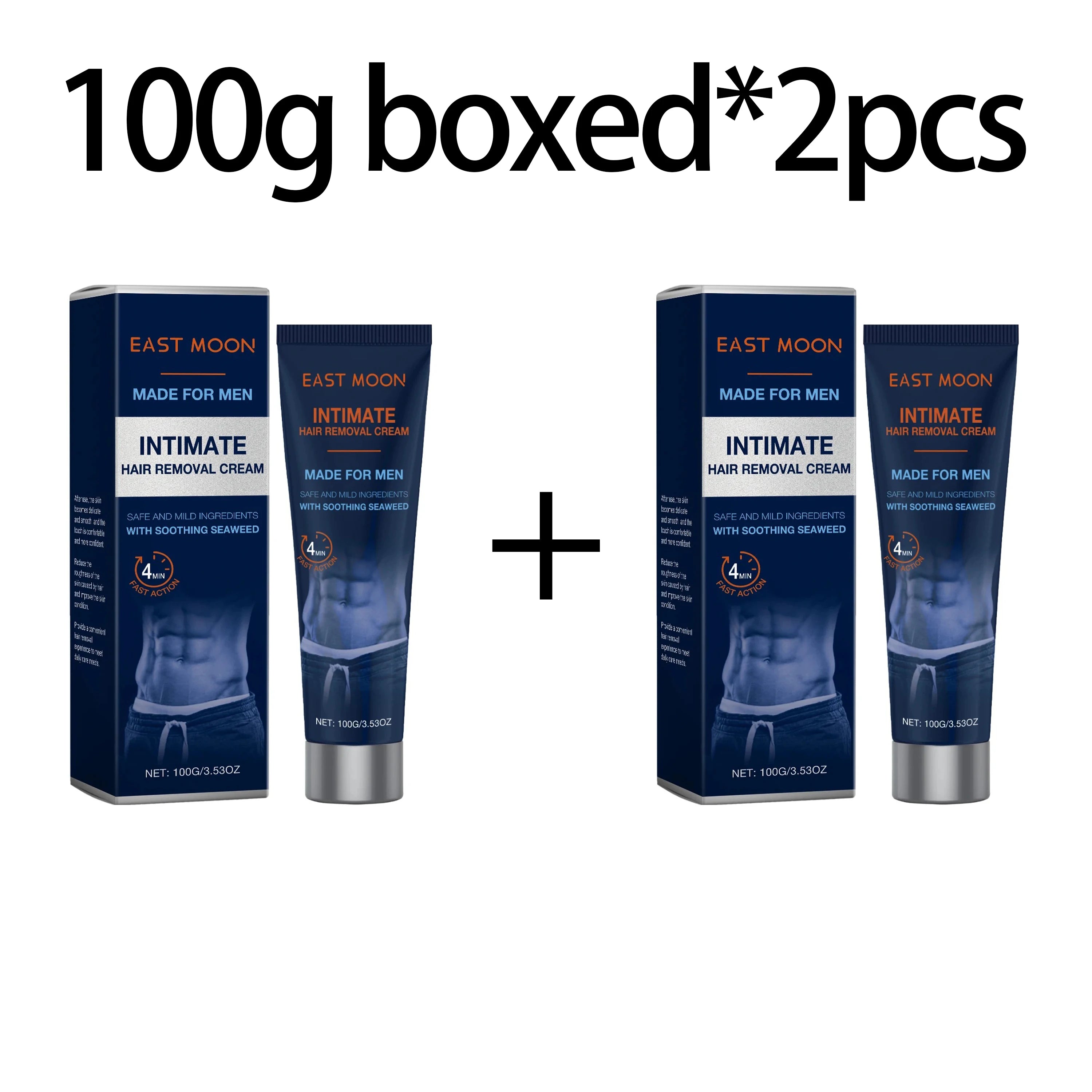 Men Hair Removal Cream Non-Irritating Whole Body Beard Depilatory Moisturizing Nourishing Skin Care for Smooth Comfortable Zpaxo 100g x 2boxed