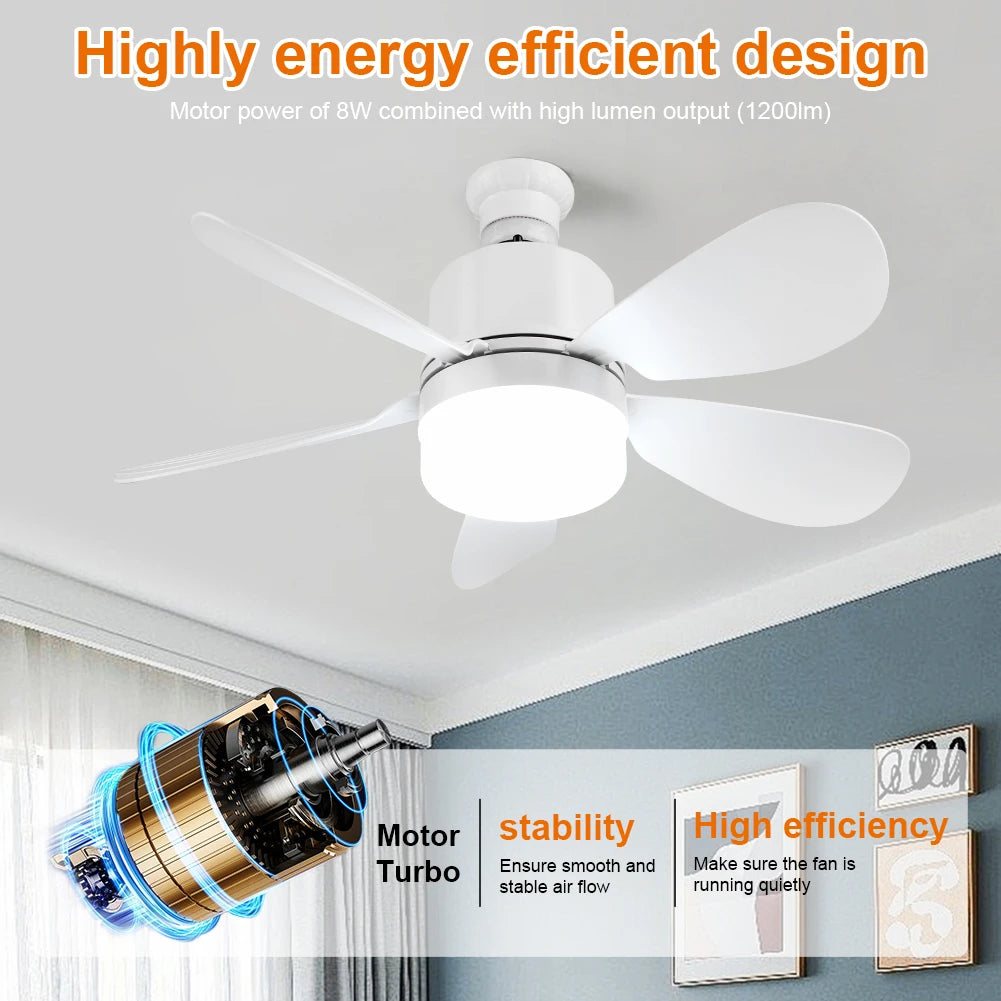 30W/40W Ceiling Fan Lights with Remote Control Dimming LED Fan Light E26 E27 Base Suitable for Living Room Kitchen Study Garage Zpaxo