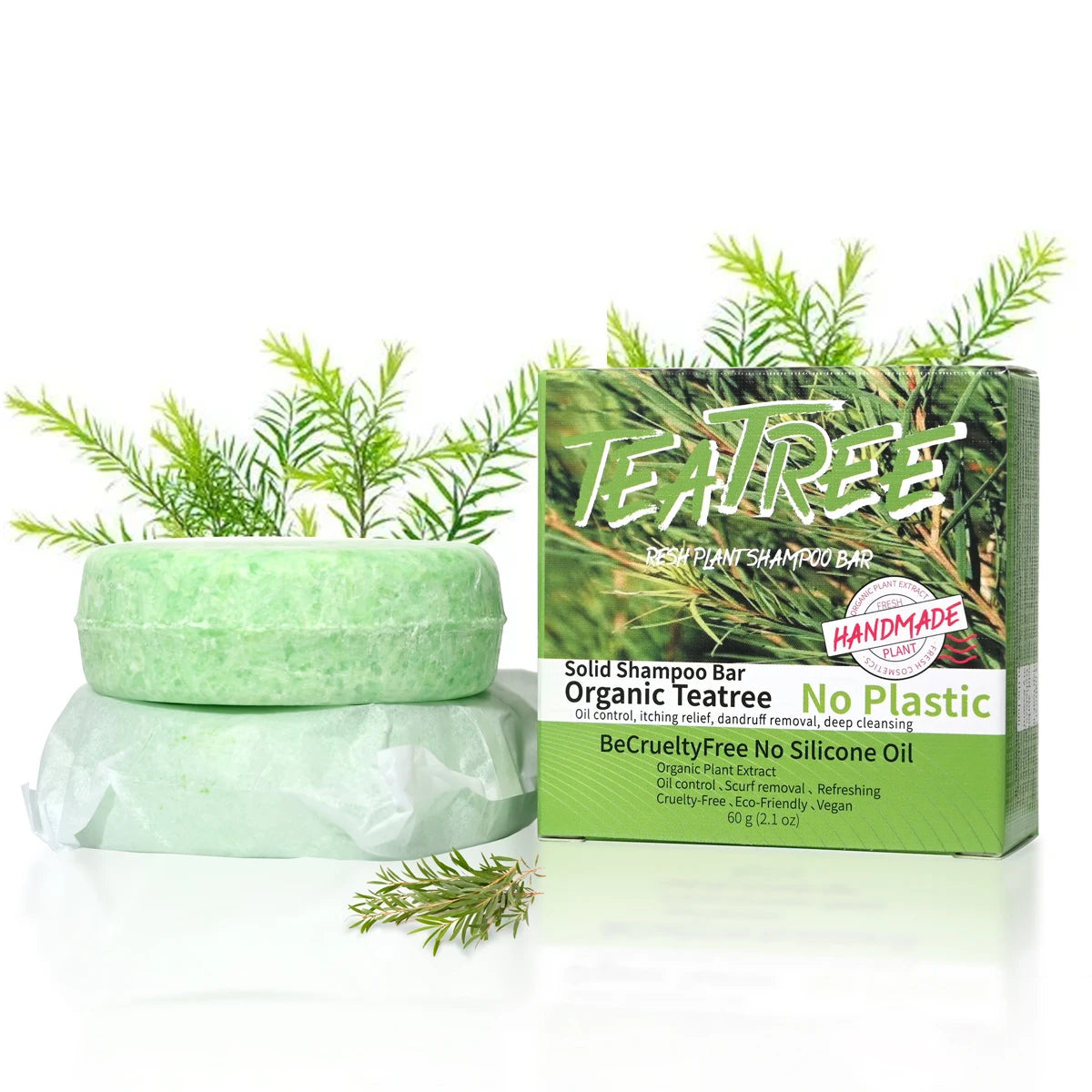 Tea Tree Oil Handmade Soap & Solid Shampoo Bar – Oil Control Solid Shampoo Bar Zpaxo