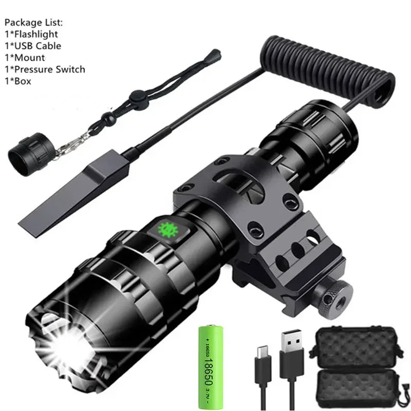 ESMARTER 1000 Lumen LED Tactical Flashlight – USB Rechargeable