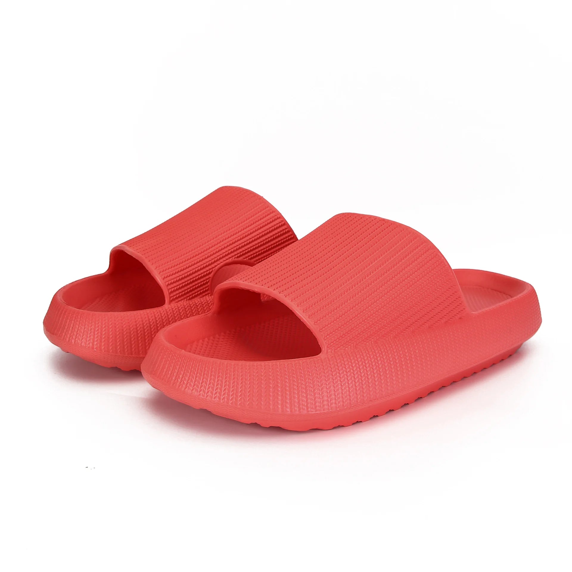 Women Thick Sole Home Slippers Heel Ladies Platform Flat Shoes Zpaxo Peach red 38-39