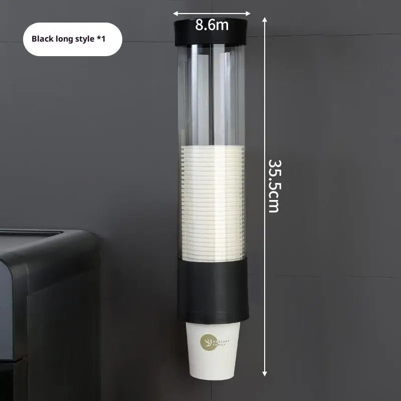 Disposable Paper Cup Dispenser Extractor Wall Mounting Plastic Holder Zpaxo Black