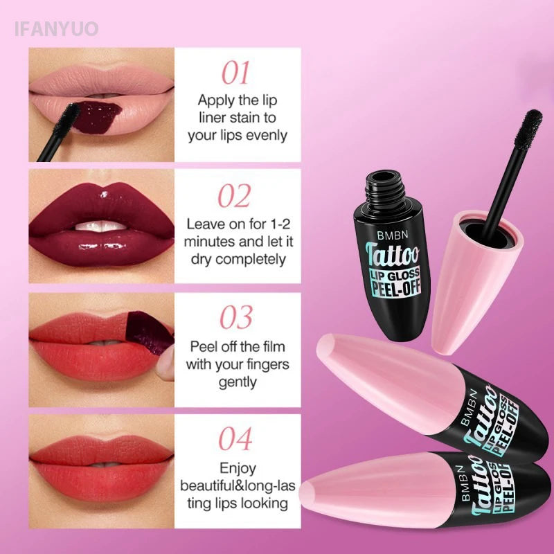 Liquid Peel-off Lip Gloss Waterproof Long-lasting Matte Pink Lipstick