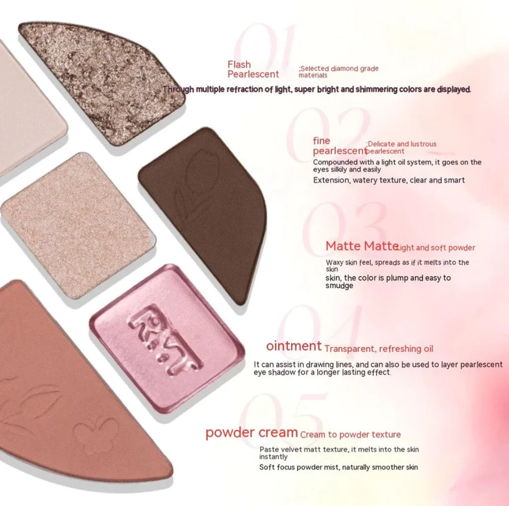 RMT ROMANTIC BEAUTY #Facial Comprehensive Dish Nine Color Eyeshadow Highlight Contour All-Round Blush Makeup Cosmetics Zpaxo