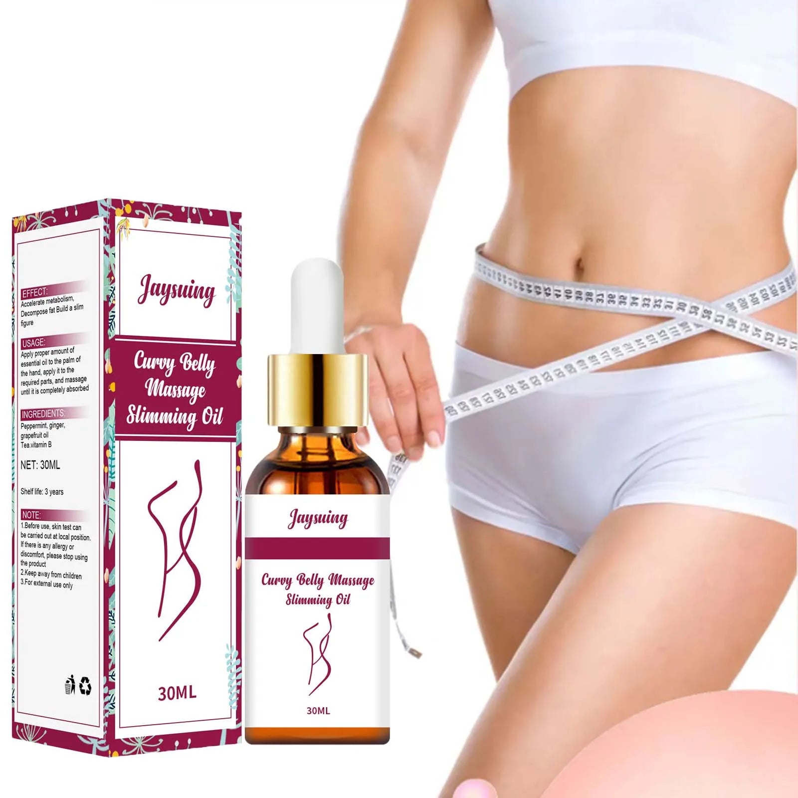Body Care Oil Nourishing Firming Fat Burning Belly Waist Anti-Cellulite Relax Massage Shaping Tighten Weight Lose Slimming Oil Zpaxo