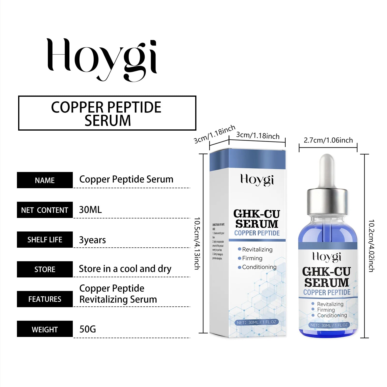 Hoygi Copper Peptide Face Cream & Serum Set – Firming & Hydrating Face Cream & Serum Set Zpaxo Face Serum