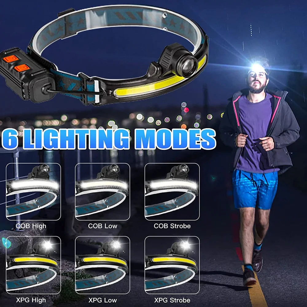 KDULIT LED Sensor Headlamp | USB-C Rechargeable, 6 Modes