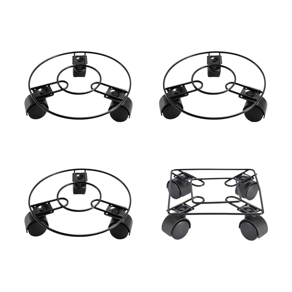 Plant Saucer Rolling Plant Stand with 3 Wheels Plant Tray Roller Accessory Pallet Trolley Multipurpose for Backyard Sturdy Zpaxo