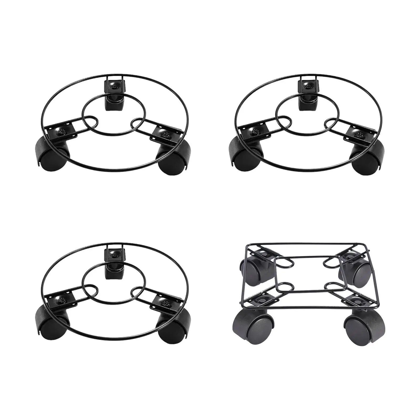 Plant Saucer Rolling Plant Stand with 3 Wheels Plant Tray Roller Accessory Pallet Trolley Multipurpose for Backyard Sturdy Zpaxo