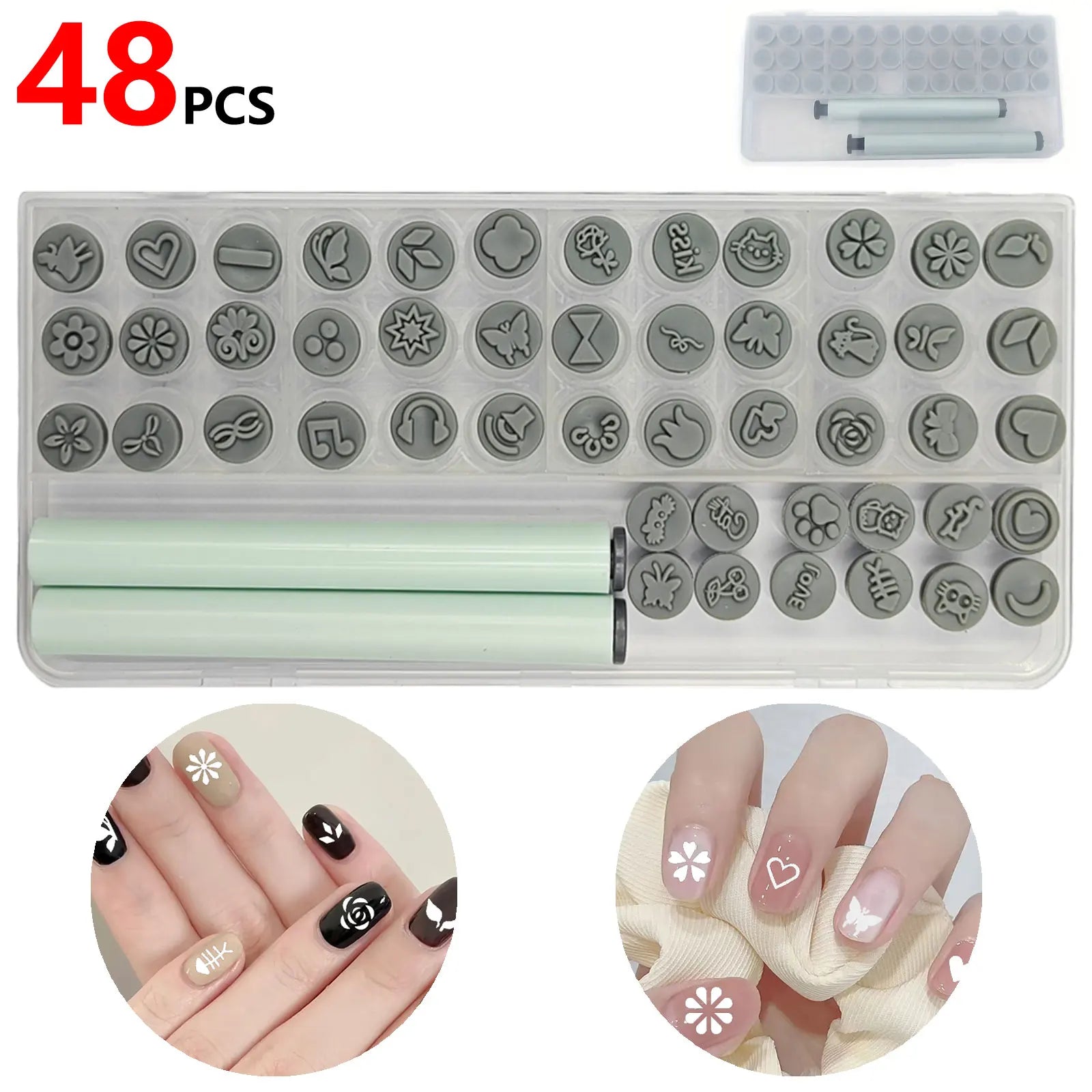 18/36/48PCS Nail Art Stamp Pen Set for DIY Design, Nail Graffiti Nail Art Dotting Tools with Simple Design Zpaxo 48PCS